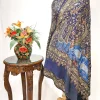 Black And Grey Ombre Pure Pashmina Shawl With Thread And Tilla Jaal Hand Embroidery