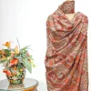 Beige Pure Pashmina Shawl With Floral Papier Mache Embroidery