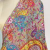Natural Colour Pure Pashmina Shawl With Pastel Papier Mache Embroidery close up