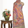 Natural Colour Pure Pashmina Shawl With Pastel Papier Mache Embroidery