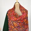 Bottle Green Pure Pashmina With Papier Mache Hand Embroidered Shawl