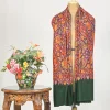Bottle Green Pure Pashmina With Papier Mache Hand Embroidered Shawl