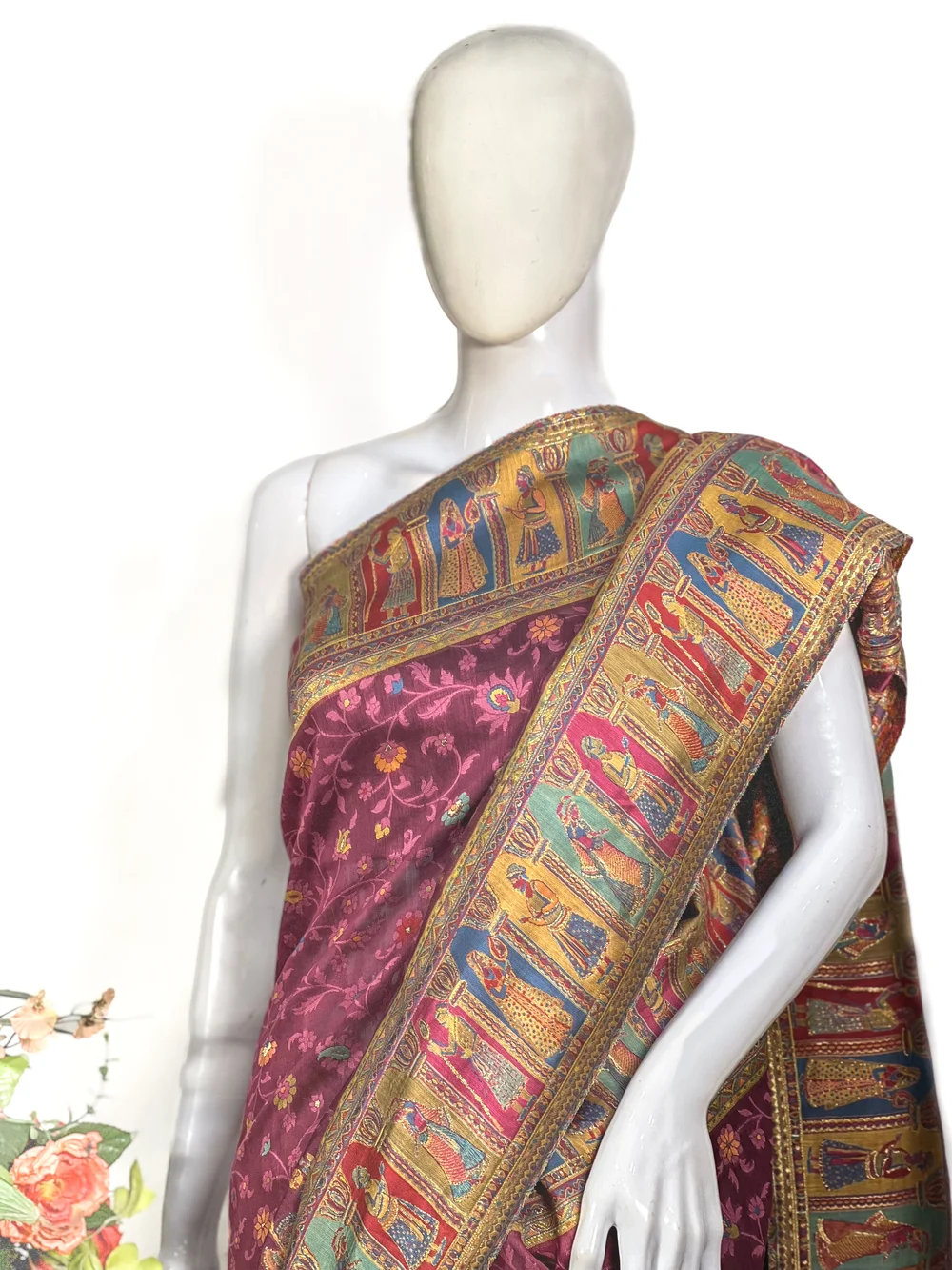 modal silk saree floral