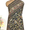 Black Pure Pashmina Shawl With Thread and Tilla Jaal Hand Embroidery