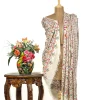 White Pure Pashmina Shawl With Tilla and Thread Jaal Hand Embroidery
