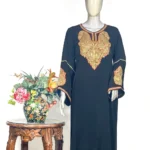 Natural Crepe Kurti with Tilla Machine Embroidery