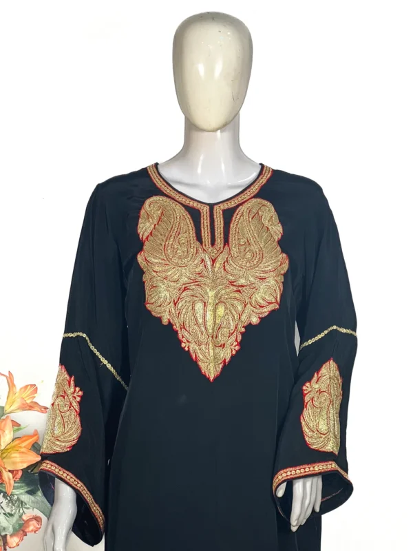 Natural Crepe Kurti with Tilla Machine Embroidery
