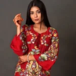 Designer red kurta and kurti