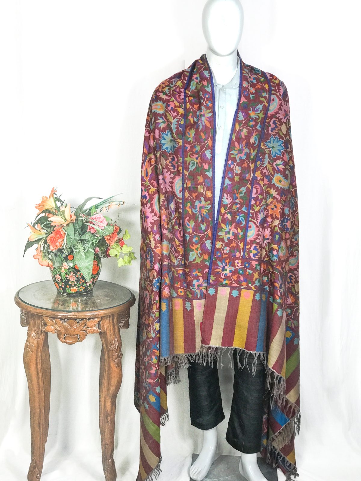 gents kani shawl rust color