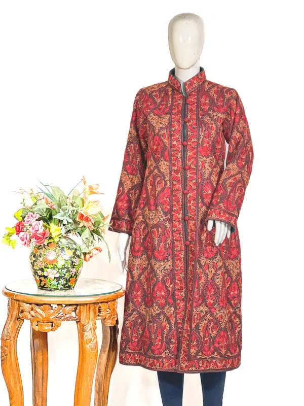 Jamawar Paisley Embroidered Women Coat