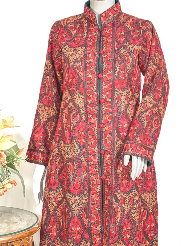 Jamawar Paisley Embroidered Women Coat