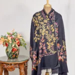 Women Wool Stole with Floral Thread Embroidery