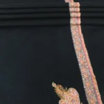 Black Pure Pashmina Shawl with Sozni Needle Hand Embroidery