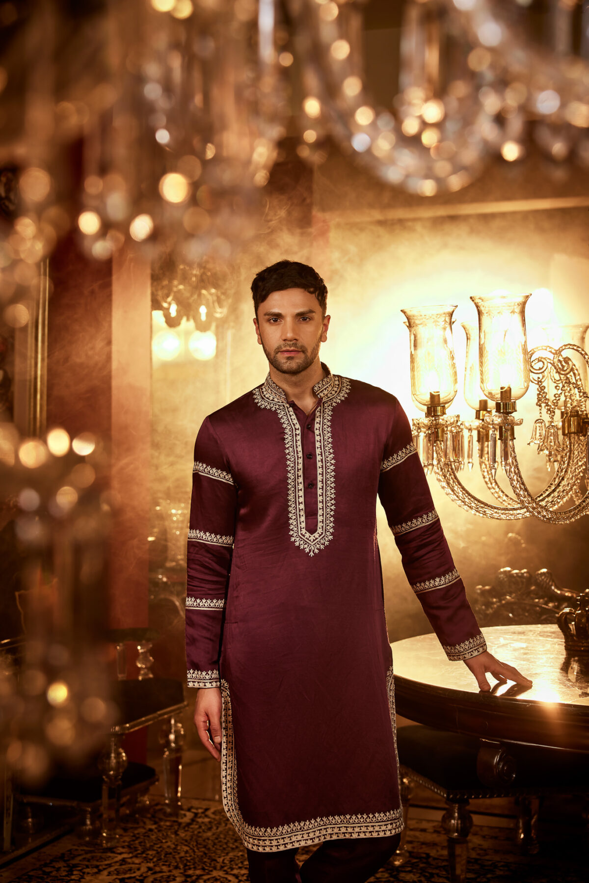 Mens Wedding Kurta Pyjama Embroidered Silk Kurta Pyjama Mens